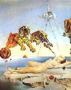 salvadore dali Dream Caused by the Flight of a Bee Around a Pomegranate a Second Before Awakening painting